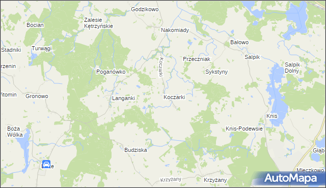 mapa Koczarki, Koczarki na mapie Targeo