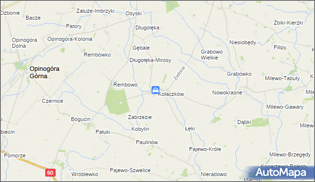 mapa Kołaczków, Kołaczków na mapie Targeo