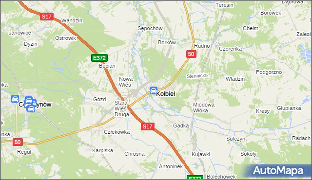 mapa Kołbiel, Kołbiel na mapie Targeo