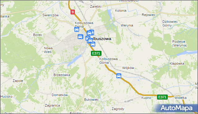 mapa Kolbuszowa Górna, Kolbuszowa Górna na mapie Targeo