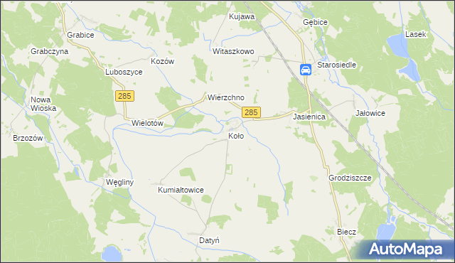 mapa Koło gmina Brody, Koło gmina Brody na mapie Targeo