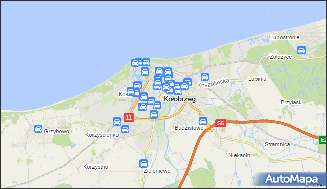 mapa Kołobrzegu, Kołobrzeg na mapie Targeo