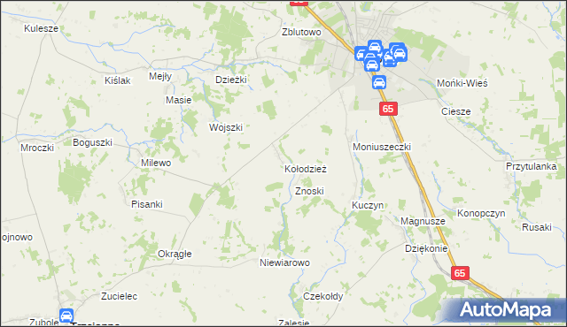 mapa Kołodzież, Kołodzież na mapie Targeo