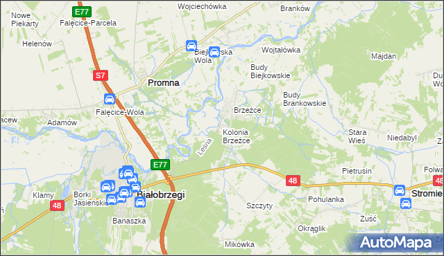 mapa Kolonia Brzeźce, Kolonia Brzeźce na mapie Targeo