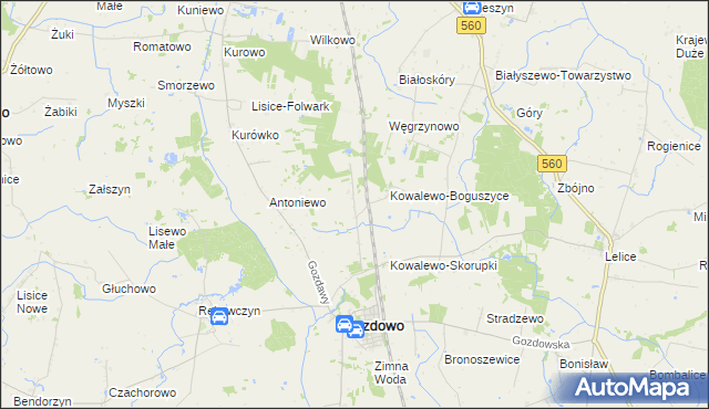 mapa Kolonia Przybyszewo, Kolonia Przybyszewo na mapie Targeo