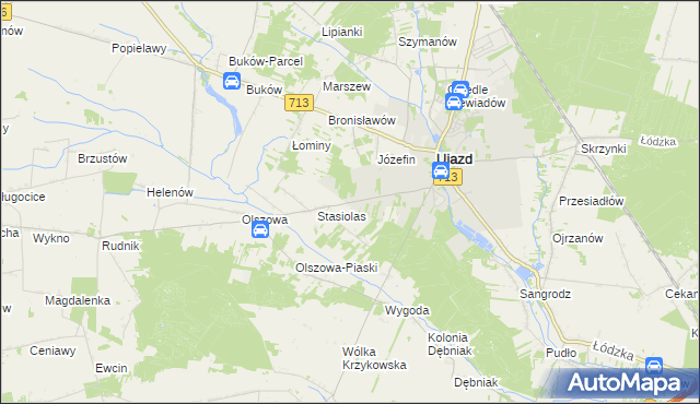 mapa Kolonia Ujazd, Kolonia Ujazd na mapie Targeo