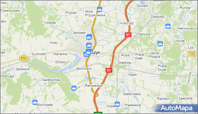 mapa Komorniki gmina Tarczyn, Komorniki gmina Tarczyn na mapie Targeo