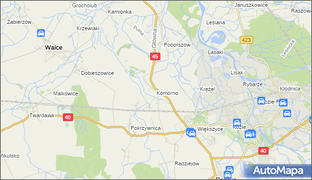 mapa Komorno, Komorno na mapie Targeo