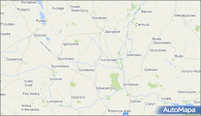 mapa Komorowo gmina Bartniczka, Komorowo gmina Bartniczka na mapie Targeo