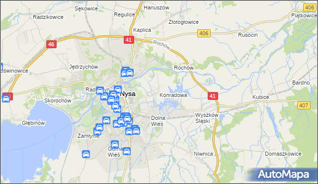 mapa Konradowa, Konradowa na mapie Targeo