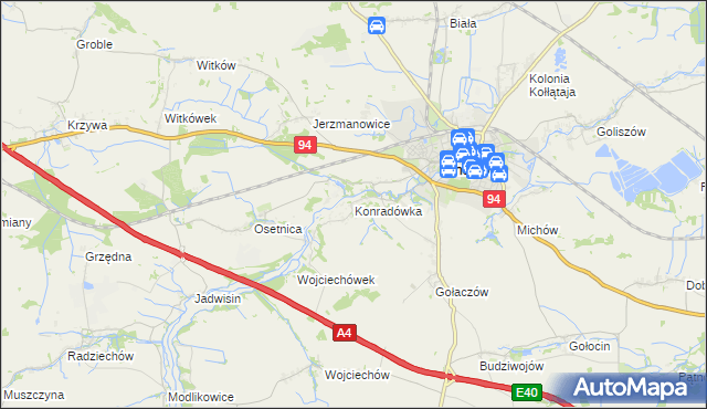 mapa Konradówka, Konradówka na mapie Targeo