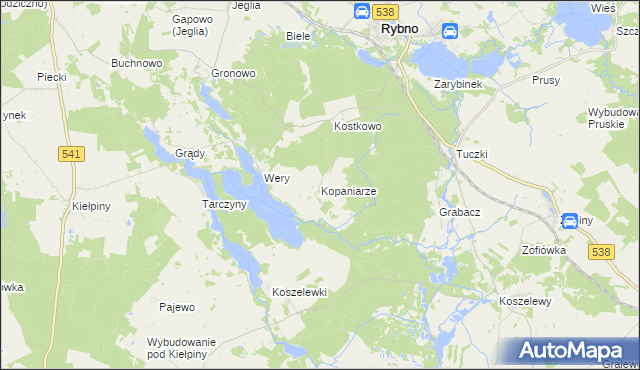 mapa Kopaniarze, Kopaniarze na mapie Targeo