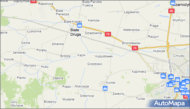 mapa Kopydłówek, Kopydłówek na mapie Targeo