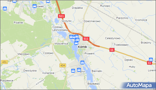 mapa Kórnik, Kórnik na mapie Targeo