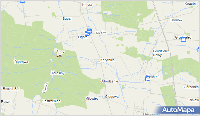mapa Korytnica gmina Raszków, Korytnica gmina Raszków na mapie Targeo