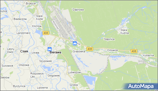 mapa Korzonek gmina Bierawa, Korzonek gmina Bierawa na mapie Targeo