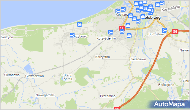 mapa Korzystno, Korzystno na mapie Targeo
