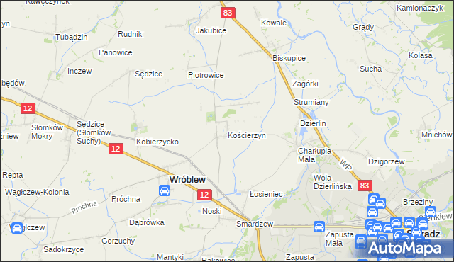 mapa Kościerzyn, Kościerzyn na mapie Targeo