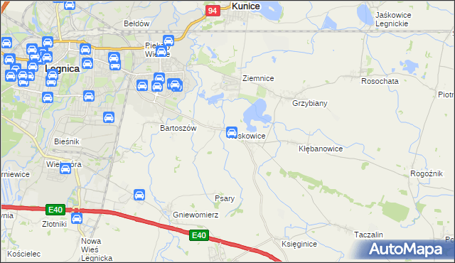 mapa Koskowice, Koskowice na mapie Targeo