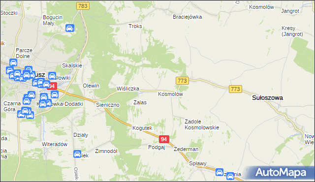 mapa Kosmolów, Kosmolów na mapie Targeo