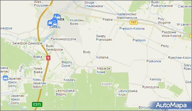 mapa Kotlarka gmina Iłża, Kotlarka gmina Iłża na mapie Targeo