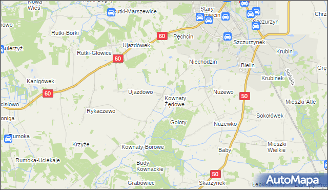 mapa Kownaty Żędowe, Kownaty Żędowe na mapie Targeo