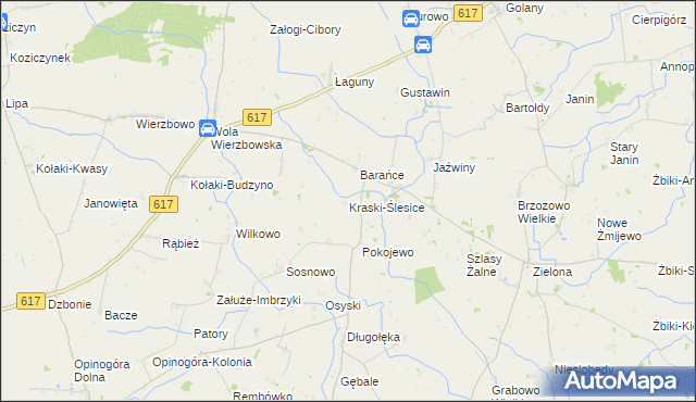 mapa Kraski-Ślesice, Kraski-Ślesice na mapie Targeo