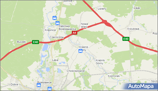 mapa Kraśnik Dolny, Kraśnik Dolny na mapie Targeo