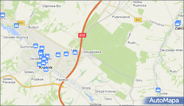 mapa Kraśnik powiat kraśnicki, Kraśnik powiat kraśnicki na mapie Targeo