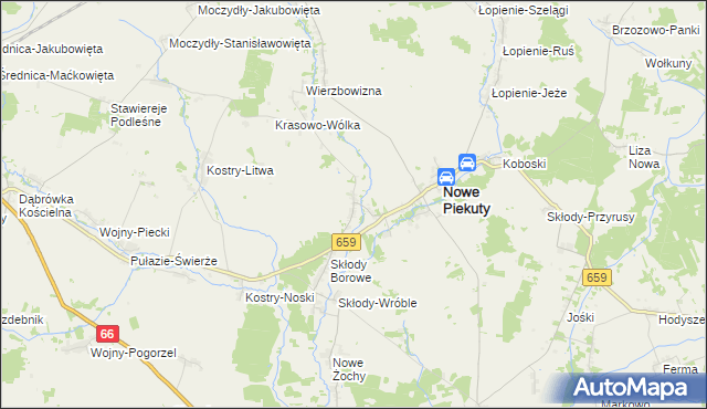 mapa Krasowo-Częstki, Krasowo-Częstki na mapie Targeo