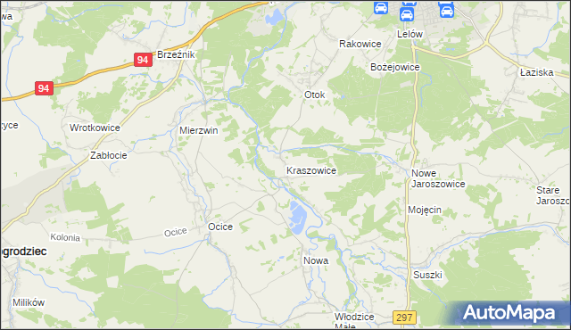 mapa Kraszowice, Kraszowice na mapie Targeo