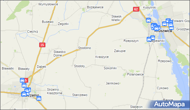 mapa Kraszyce, Kraszyce na mapie Targeo