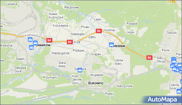 mapa Krążek, Krążek na mapie Targeo