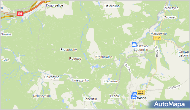 mapa Krępkowice, Krępkowice na mapie Targeo