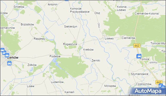 mapa Kretków, Kretków na mapie Targeo