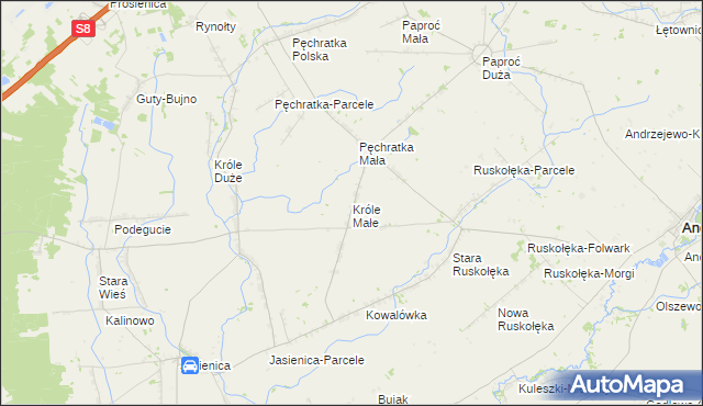 mapa Króle Małe, Króle Małe na mapie Targeo