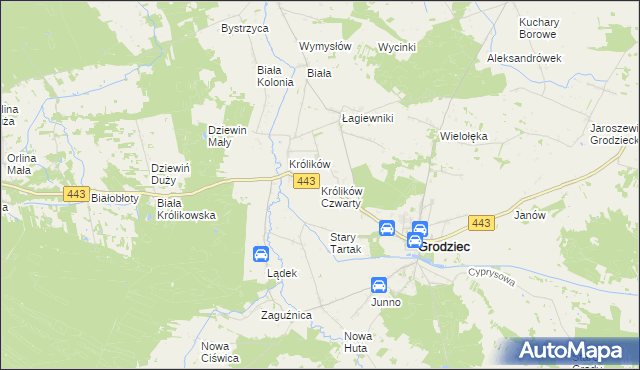 mapa Królików Czwarty, Królików Czwarty na mapie Targeo