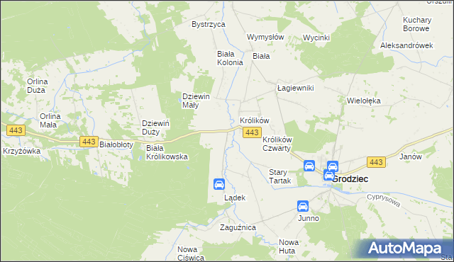 mapa Królików Kolonia, Królików Kolonia na mapie Targeo