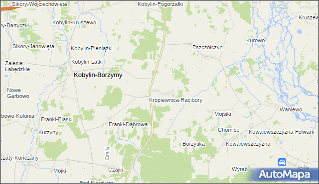 mapa Kropiewnica-Gajki, Kropiewnica-Gajki na mapie Targeo