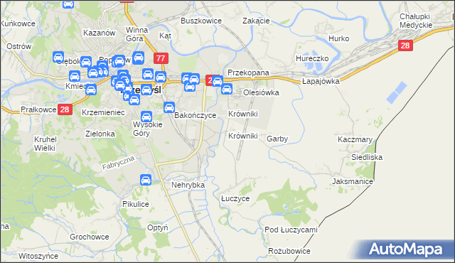 mapa Krówniki gmina Przemyśl, Krówniki gmina Przemyśl na mapie Targeo