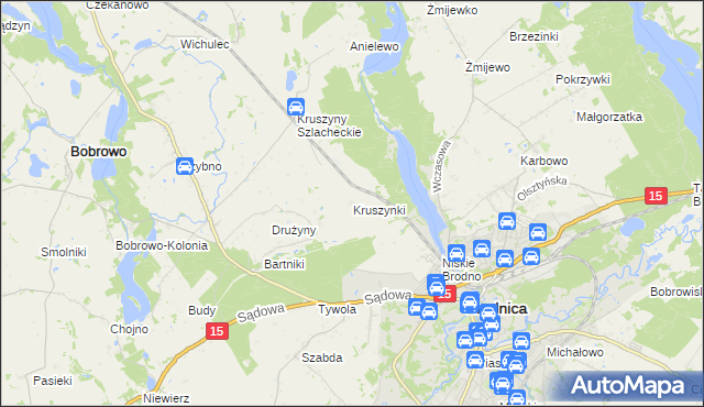 mapa Kruszynki, Kruszynki na mapie Targeo