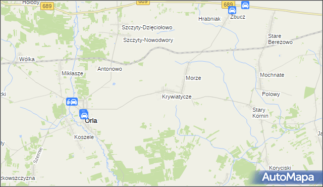mapa Krywiatycze, Krywiatycze na mapie Targeo