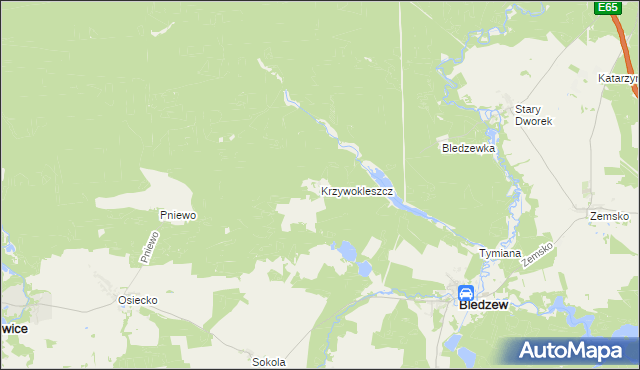 mapa Krzywokleszcz, Krzywokleszcz na mapie Targeo