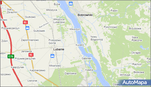 mapa Kucerz, Kucerz na mapie Targeo