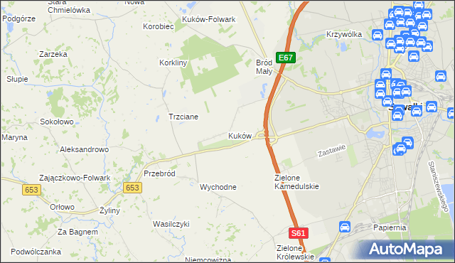 mapa Kuków gmina Suwałki, Kuków gmina Suwałki na mapie Targeo