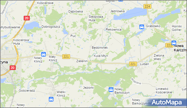 mapa Kula-Młyn, Kula-Młyn na mapie Targeo