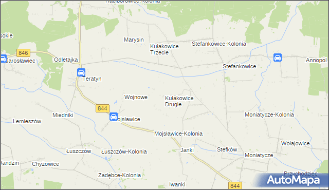 mapa Kułakowice Drugie, Kułakowice Drugie na mapie Targeo