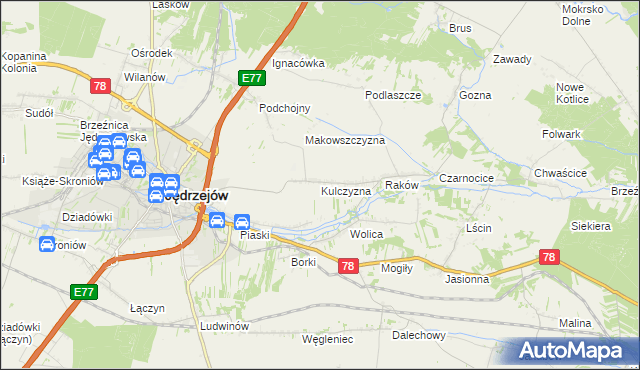 mapa Kulczyzna, Kulczyzna na mapie Targeo