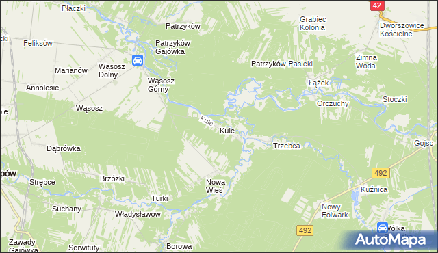 mapa Kule gmina Popów, Kule gmina Popów na mapie Targeo