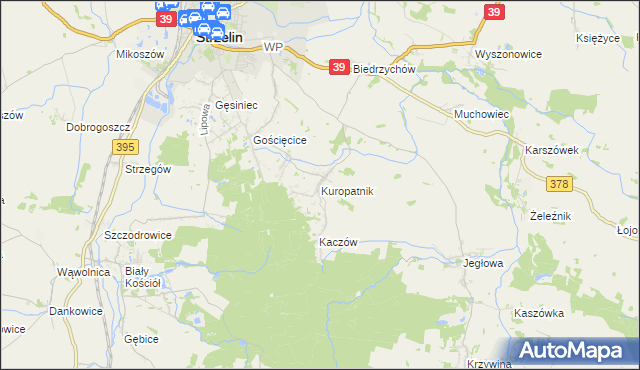 mapa Kuropatnik, Kuropatnik na mapie Targeo